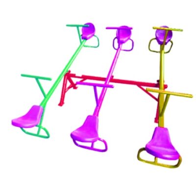 ม้ากระดก 3 คาน 6 ที่นั่งเบาะพลาสติก TP-N020